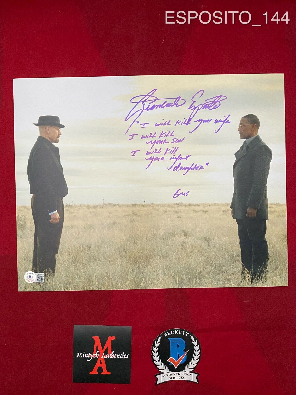 GIANCARLO ESPOSITO AUTOGRAPHED SIGNED 11x14 Photo Poster painting! BREAKING BAD! BECKETT COA!