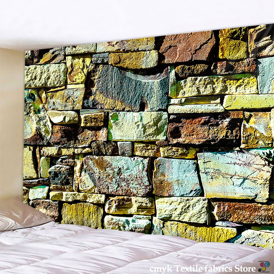 

Wall Tapestry - 3D Colored Stone Brick-150*130cm, 501 Original
