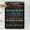 Hot Tub Rules For Drinkers And Dummies Customized Classic Metal Signs