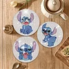 8pcs Cartoon DIY Diamond Painting Holz Untersetzer Kits mit Halter (Stich)