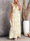 Floral-Print Ruffled Bohemia Maxi Dress