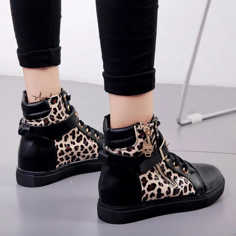 Canvas shoes woman 2020 new women shoes fashion zipper wedge women sneakers high help solid color ladies shoes tenis feminino