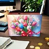 (US Local)Diamond Painting Piggy Bank Wooden Coin Bank Storage Box Kit(Tulip)
