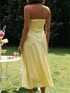 Solid Strapless Backless Waist Long Dress