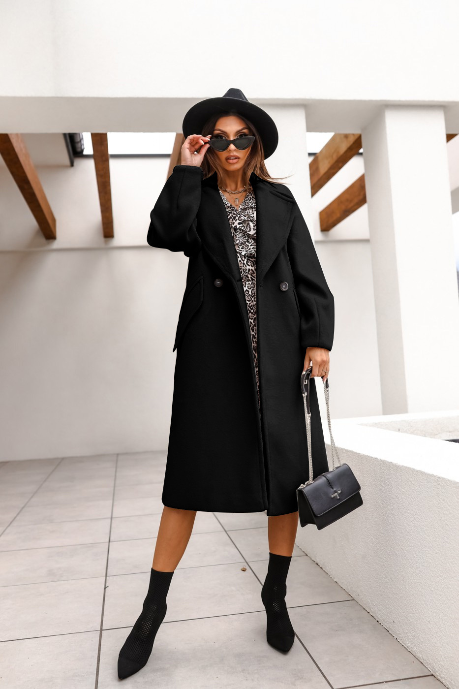 Long Blazer Plaid Shacket Coat