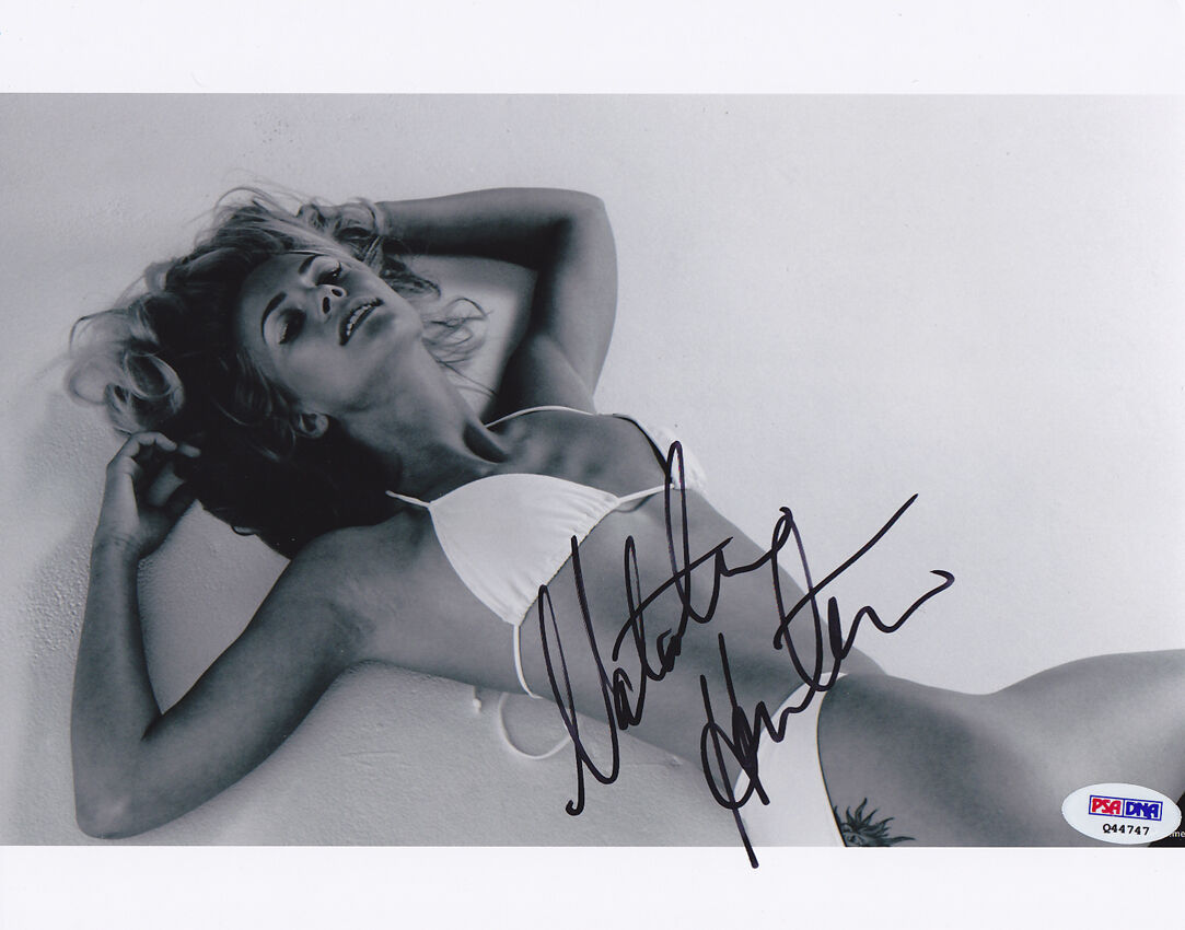 Natasha Henstridge SIGNED 8x10 Photo Poster painting SEXY BIKINI PSA/DNA AUTOGRAPHED