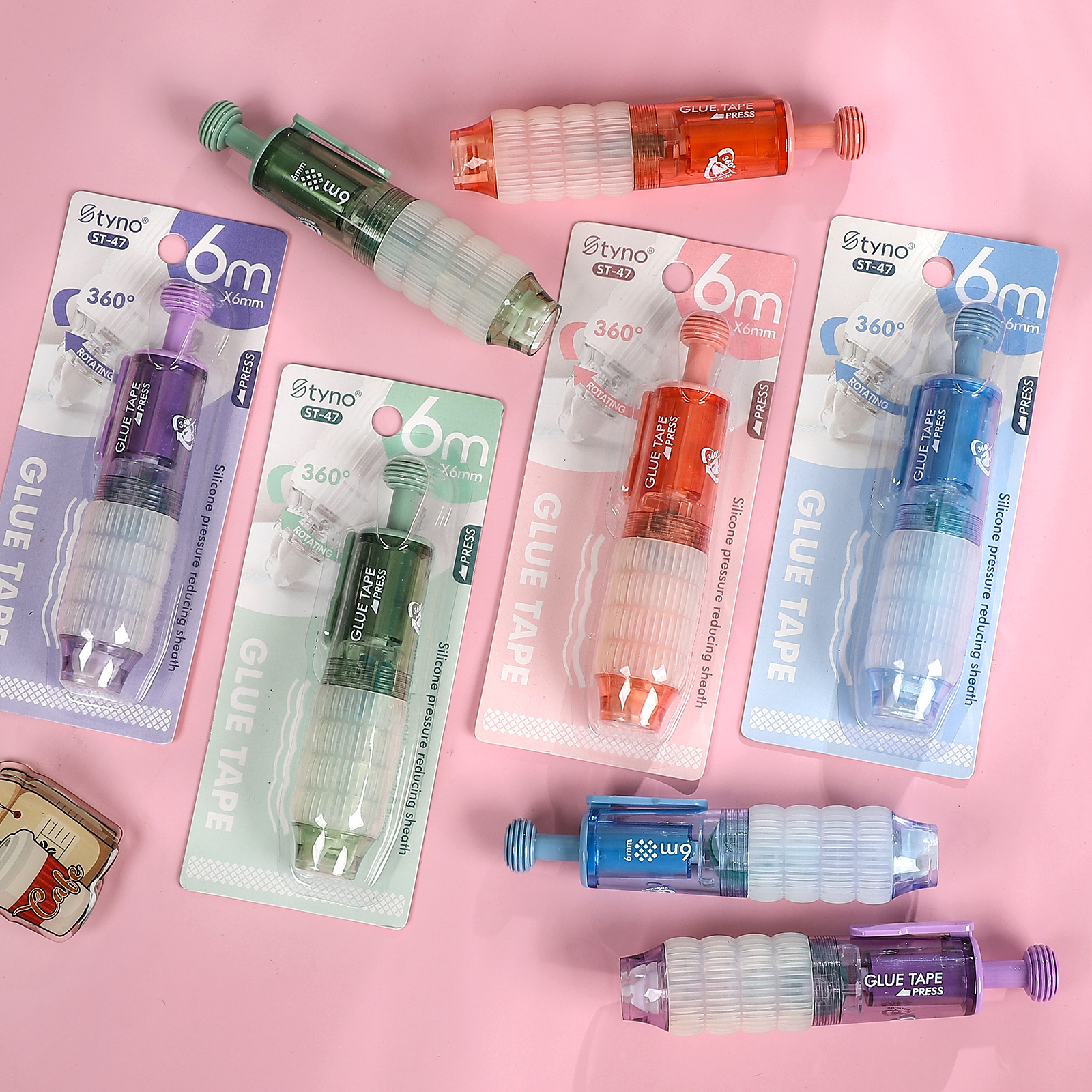 도트 글루 테이프 - 2개/세트 360&deg; 회전 교체형 프레스
