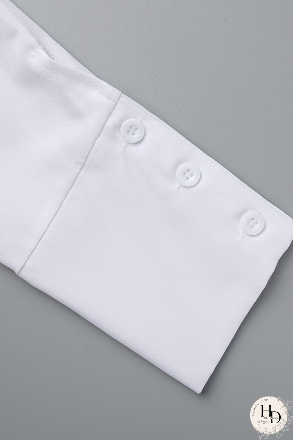 White Sexy Solid Patchwork Buckle Slit Turndown Collar Tops