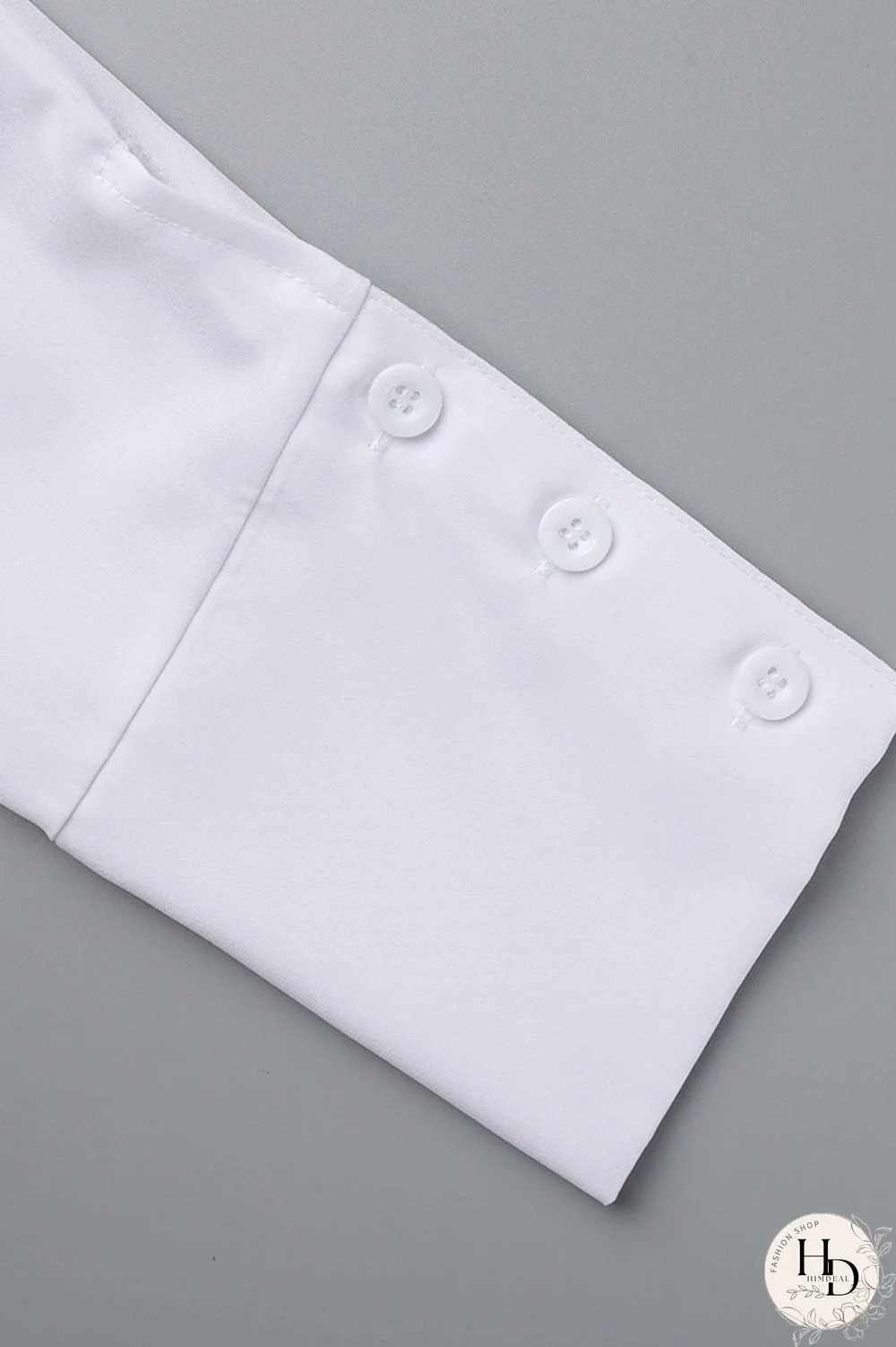 White Sexy Solid Patchwork Buckle Slit Turndown Collar Tops