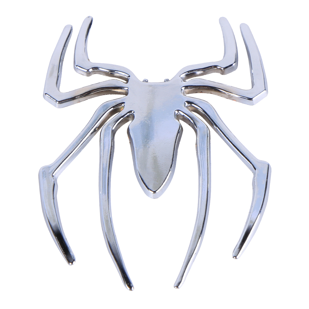 

3D Electroplated Metal Spider Pattern Sticker Car Decoration Part, Silver, 501 Original