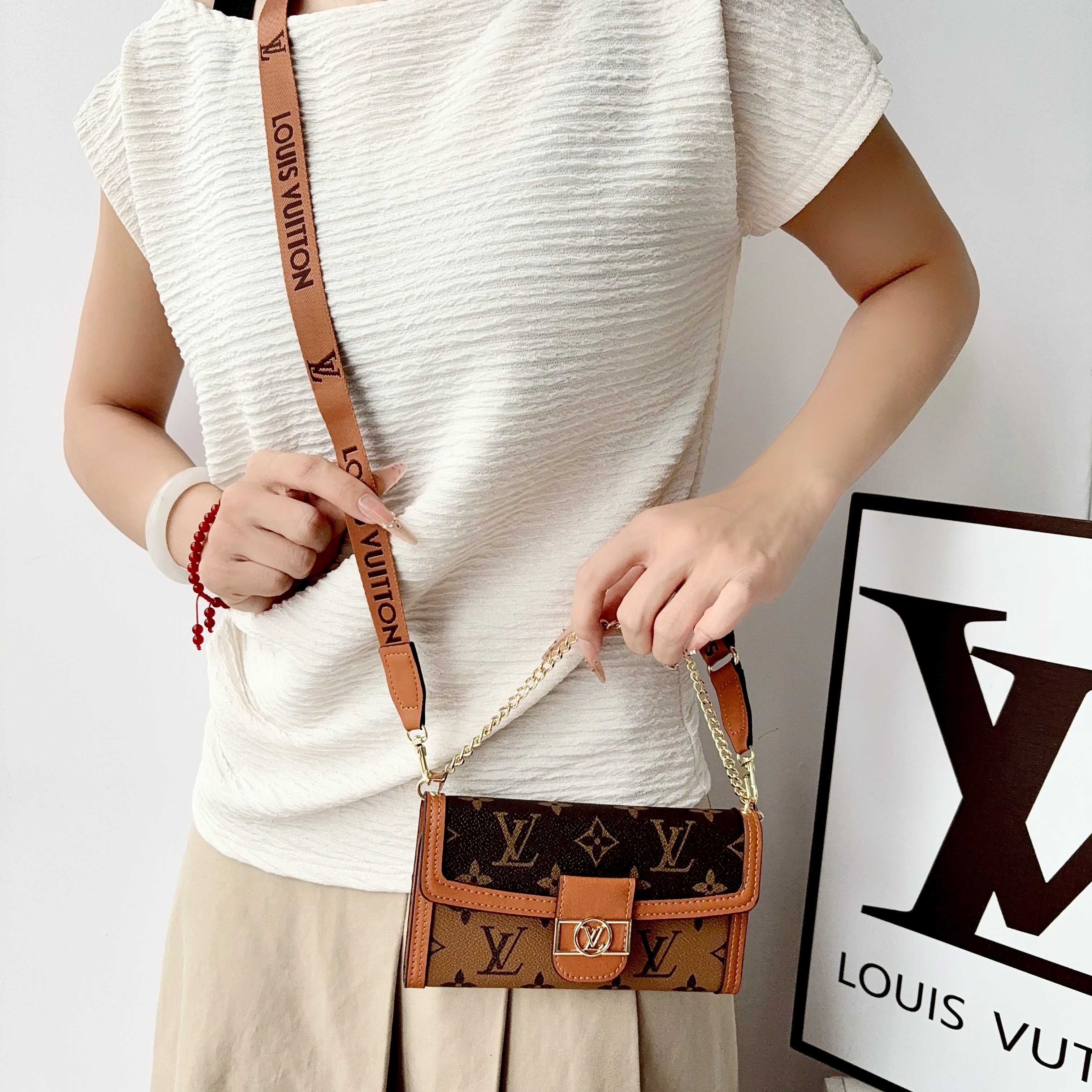Louis Vuitton Dauphine Crossbody Phone Bag | Luxury Monogram Wallet Case for Samsung Phone