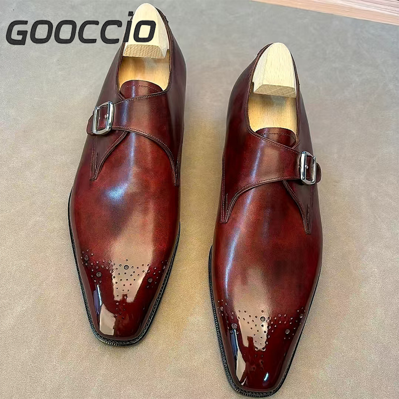 GS181 Prenium Calf Skin Dress Shoes/Monk Shoes For Men GOOCCIO   