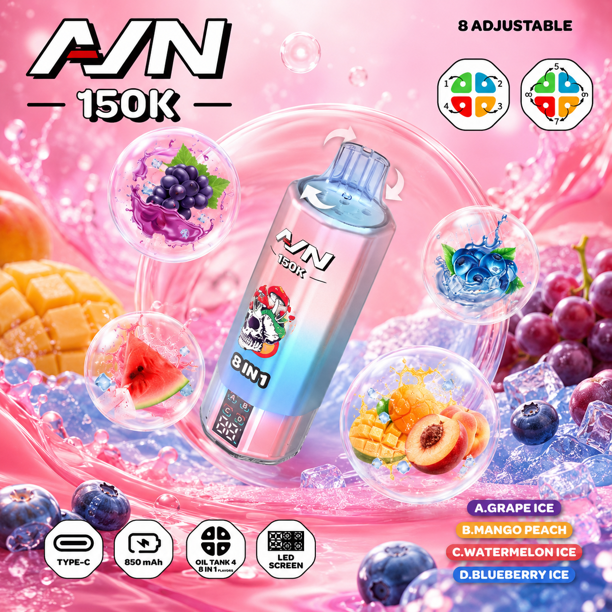 AIVONO AIM AVN 8 IN 1 150K Vape | 150000 Puffs  fumotvapeshop