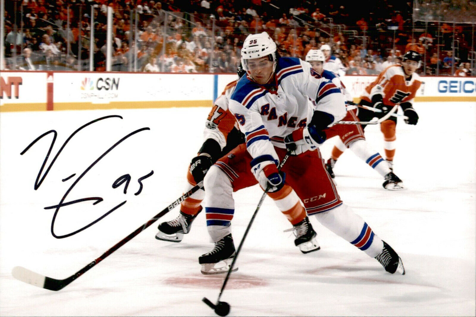 Vinni Lettieri SIGNED 4x6 Photo Poster painting NEW YORK RANGERS #2