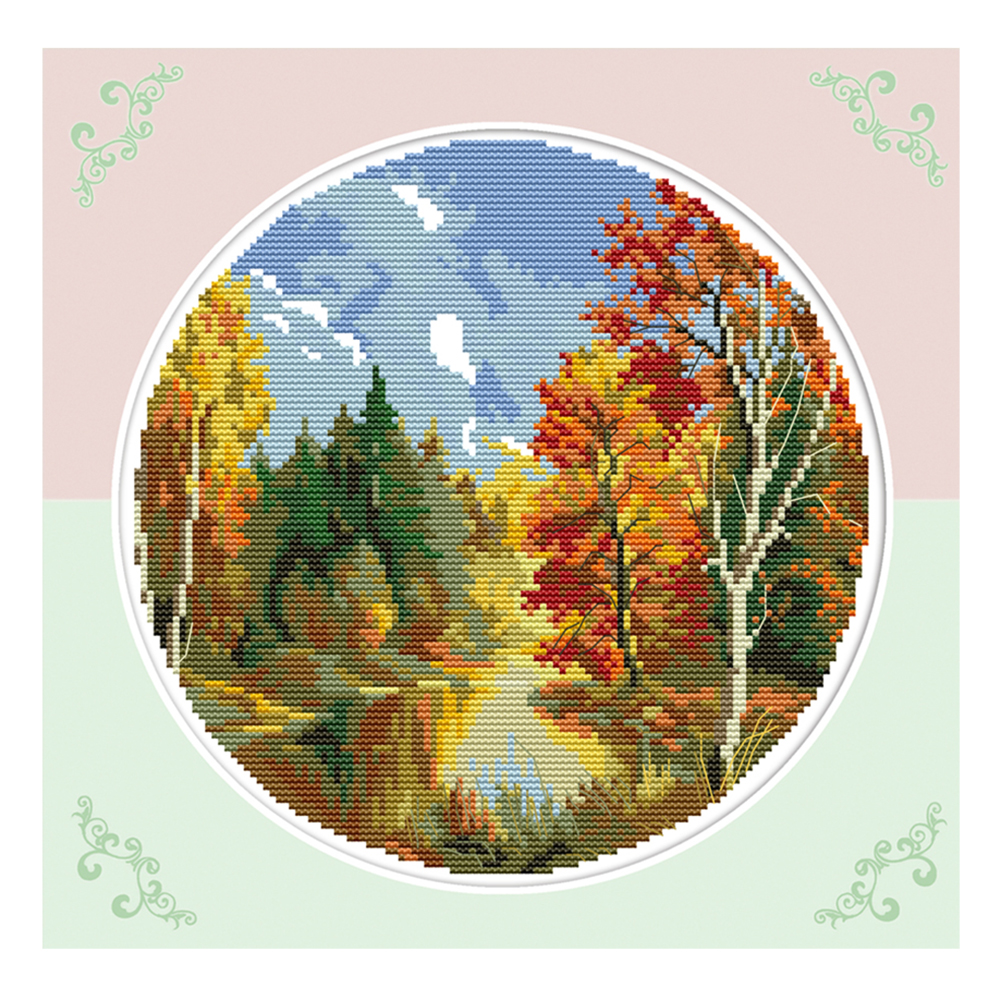 

Autumn - 14CT Stamped Cross Stitch - 28*28CM, 501 Original