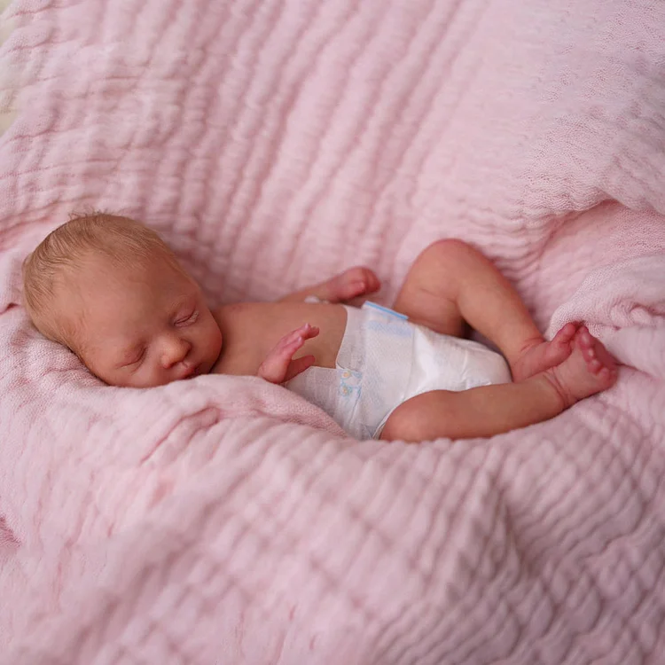 [Newborn Girl Doll]12'' Realistic Reborn Baby Doll Real Silicone Vinyl Baby Named Swinla with Painted Hair