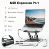 New Laptop Stand Radiator Base Fan Aluminum Alloy Desktop Heightening Hub Docking Station Stand