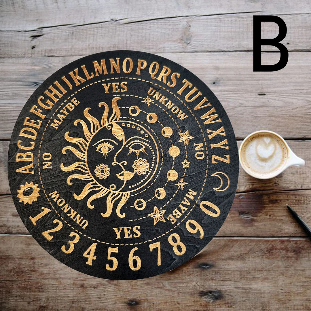 Crystal Energy Disk Witch Divination Pendulum Board Wood Carving Astrolabe Altar Pendulum Prayer Ritual Display Decor Home Decorations Crafts