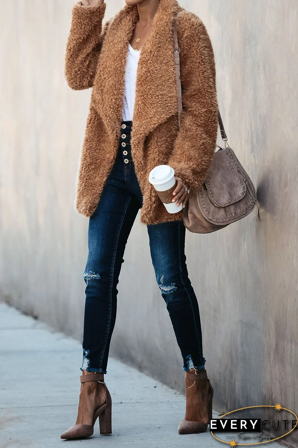 Yellow Pocketed Sherpa Jacket