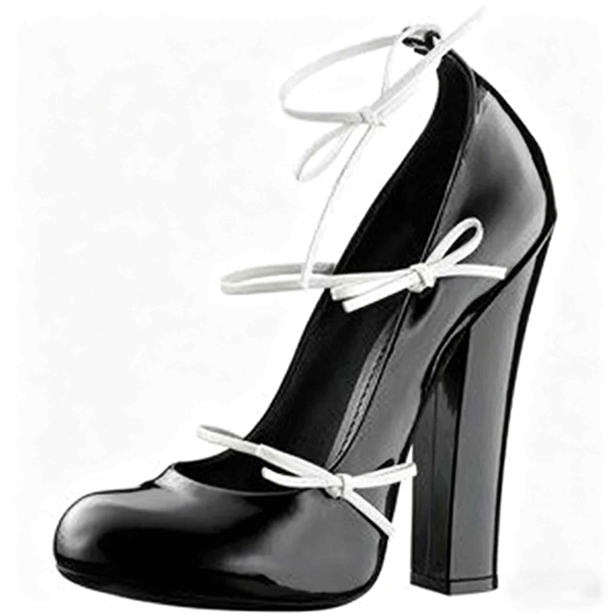 Bowknot Strap Round Tip Pumps Women Lovely High Block Heels Runway Design Summer Shoes Ladies Strappy Elegant Trends White Pumps  highheelher