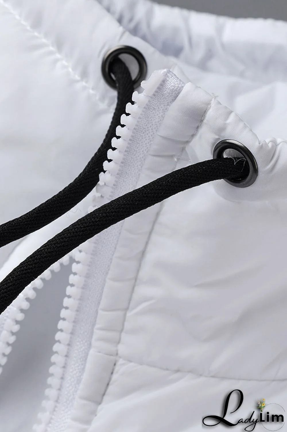 Tangerine Red Casual Street Solid Patchwork Draw String Buttons Zipper Outerwear