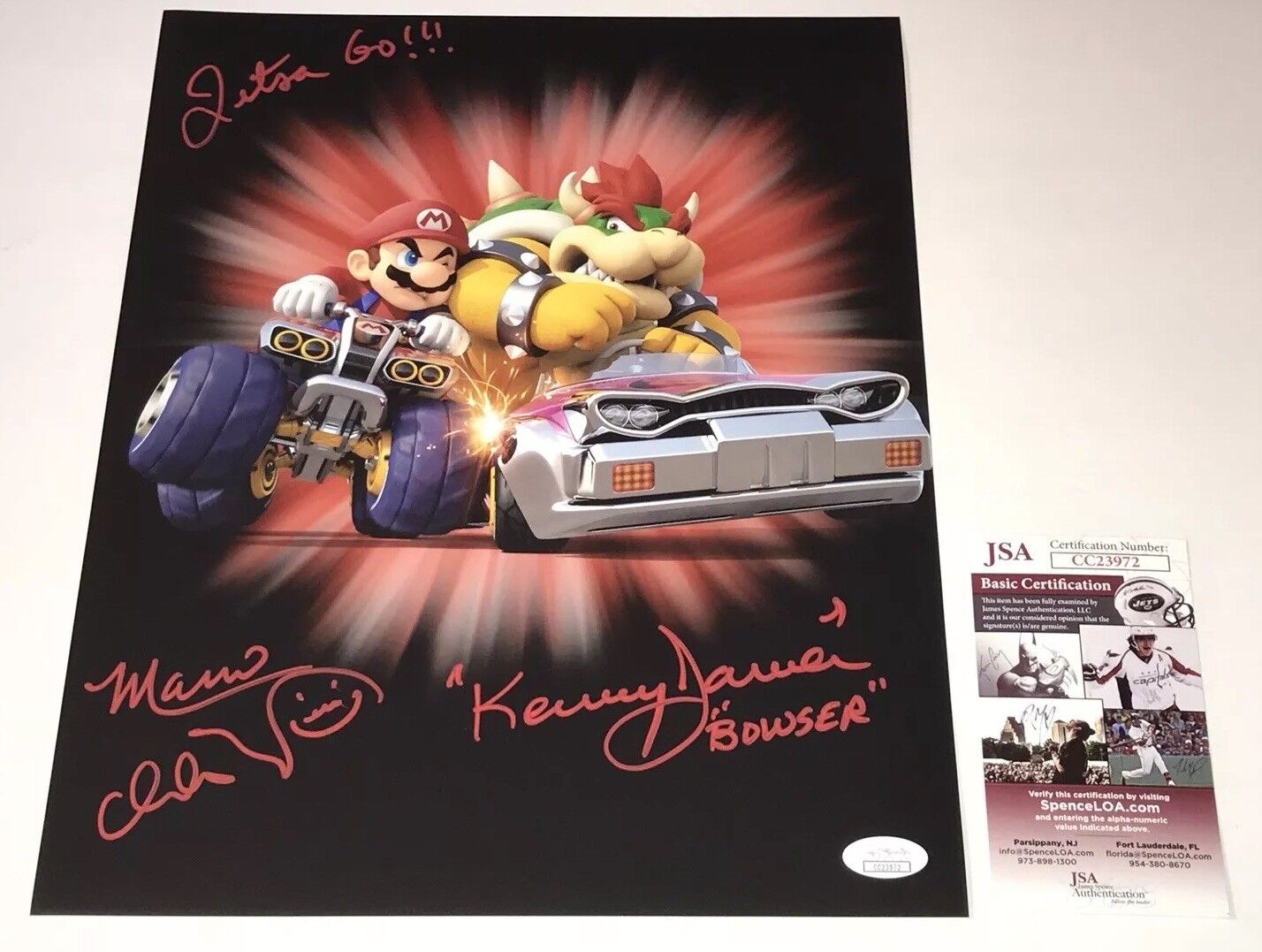 CHARLES MARTINET & KENNY JAMES Signed 11x14 Nintendo Super Mario Photo Poster painting JSA COA