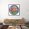 Flower Glass Painting - 11CT Stamped Cross Stitch 40*40cm/15.75*15.75in(glass painting cross stitch) tapestrymarket