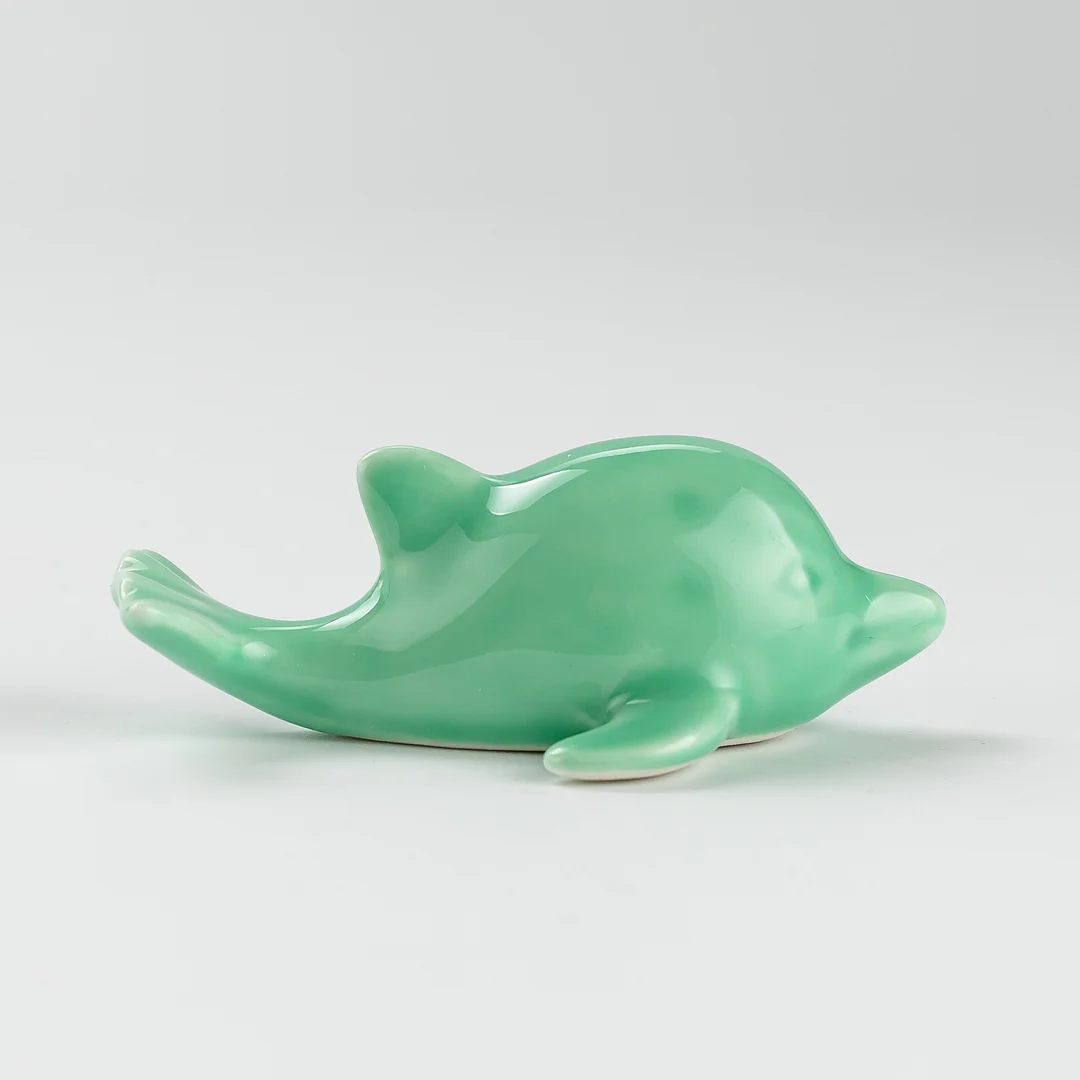 2 Dolphin Porcelain Toilet Bolt Covers 