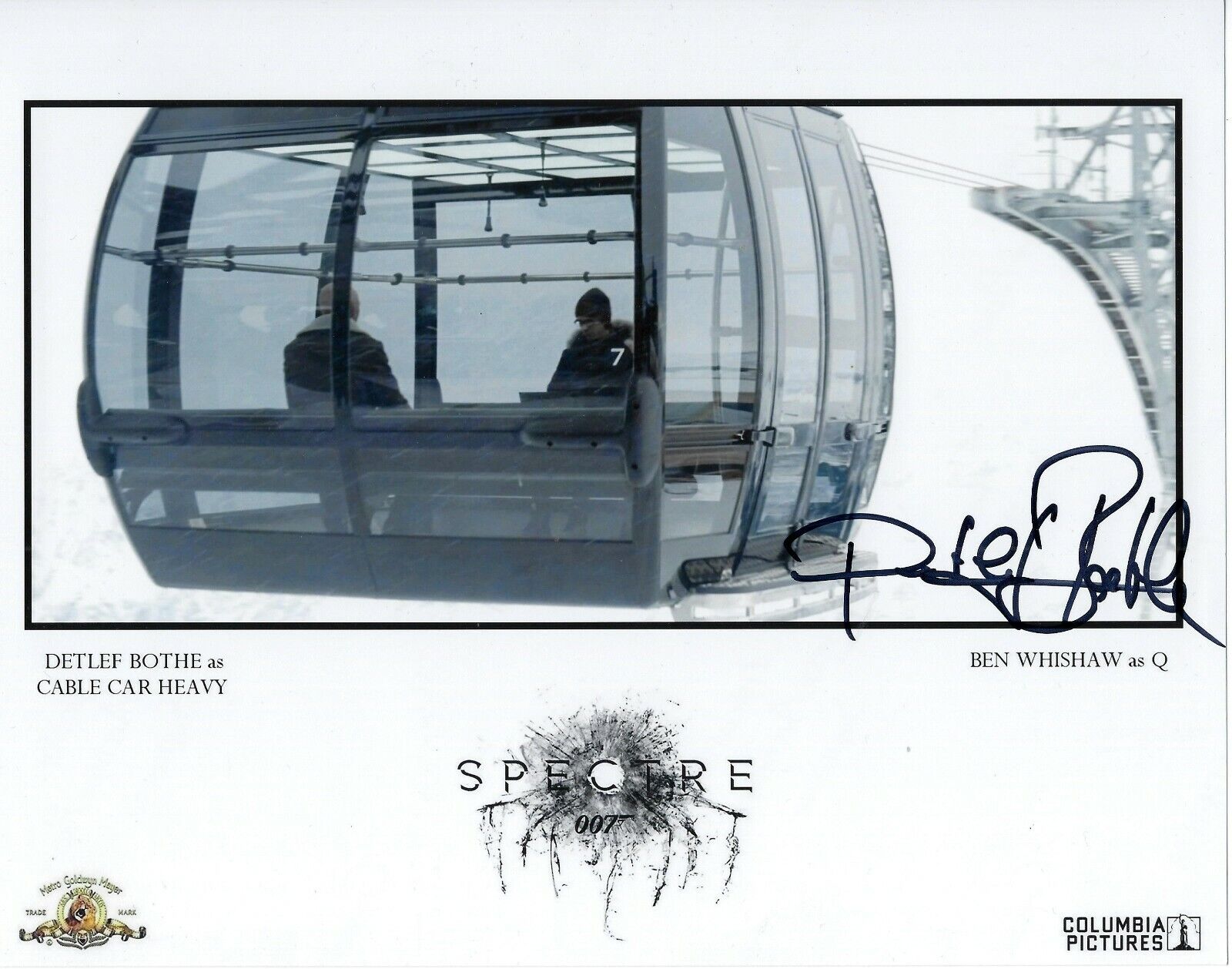 DETLEF BOTHE SIGNED 8x10 JAMES BOND 007 SPECTRE Photo Poster painting 2 UACC & AFTAL AUTOGRAPH