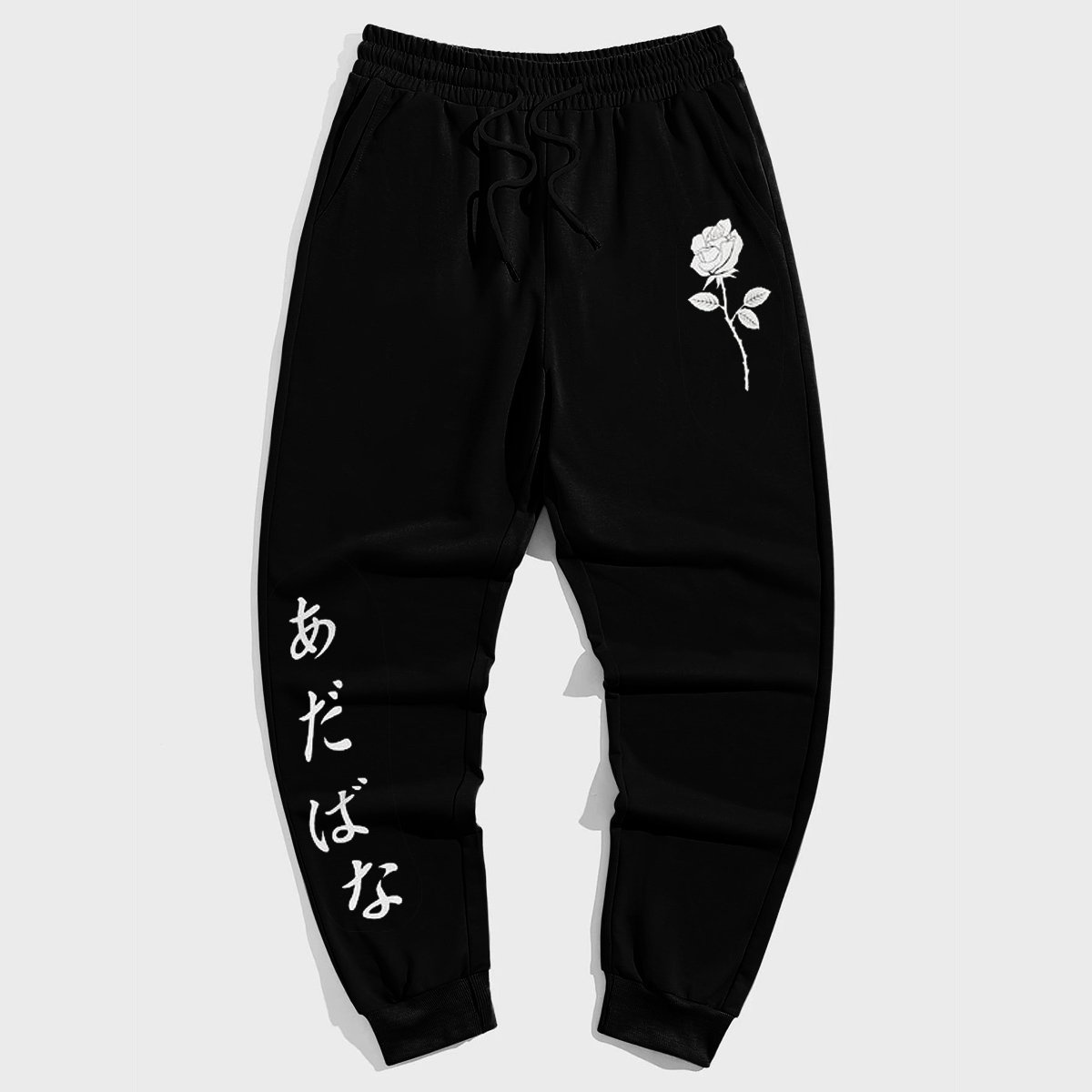 Plus Size Men's Street Style Casual Retro Rose Trousers