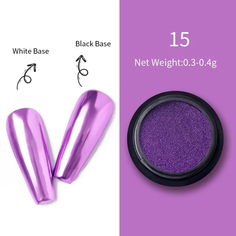 6Colors Laser Holo Aurora Solid Mirror Nail Glitter Powder Nails UV Gel Polish Holographics Pigment Nail Art Decorations-Nail Inspo
