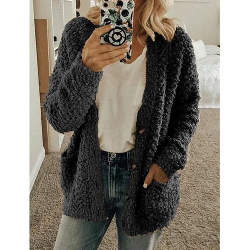 Uveng Uveng Wish 2025 Autumn And Winter Explosion Women's Fashion Casual Sweater Coat Size Coat