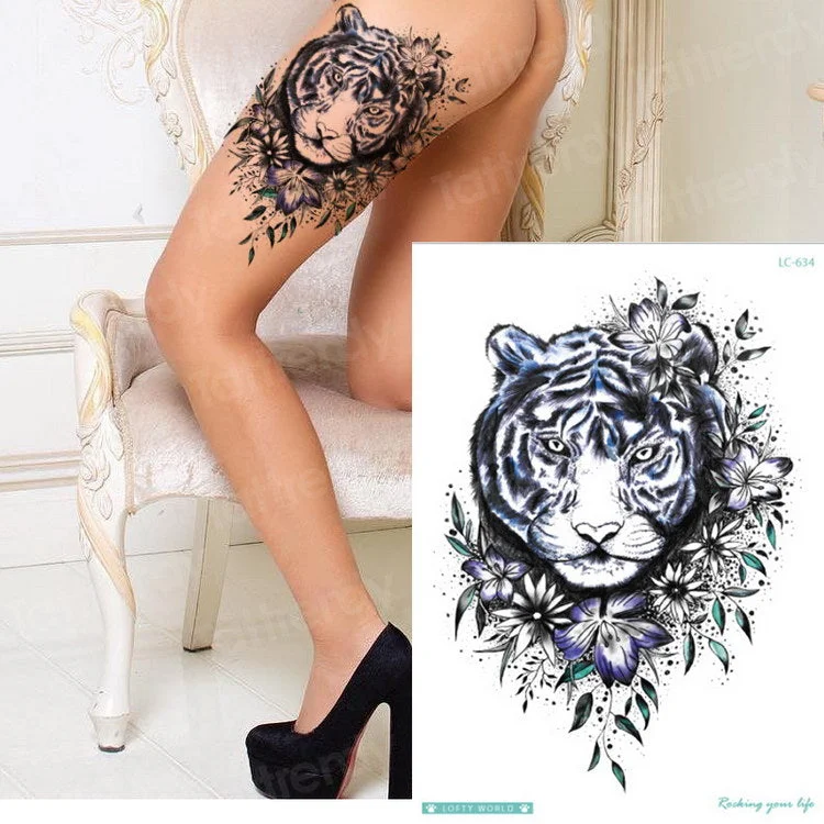 Tiger Skull Leopard dragon Waterproof Temporary Tattoo Sticker Wolf Animals Tattoos Body Art Arm Hand men Fake Tatoo Big Sexy