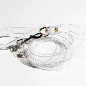 pornhint Pornhint Clear Transparent Vinyl Faux Vegan Leather Dog Leash