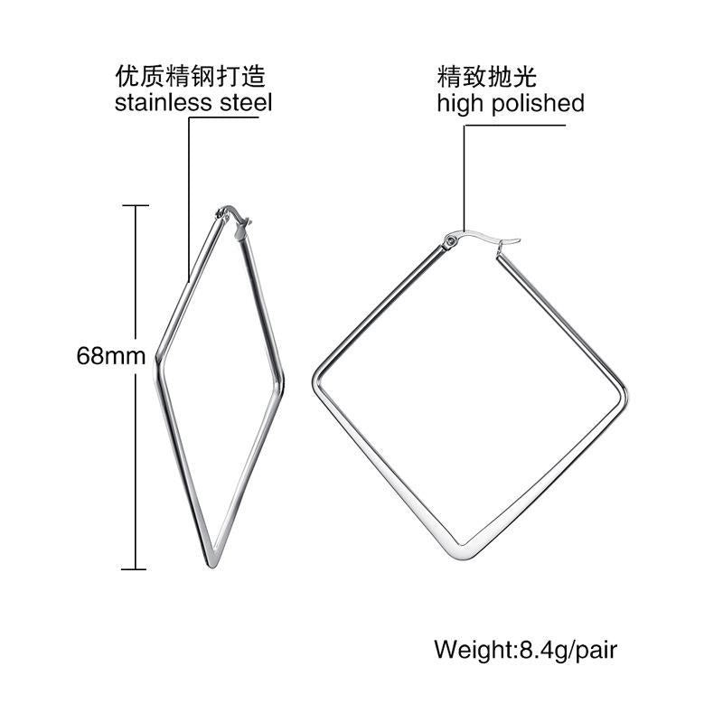 1 Pair Minimalist Square Star Heart Shape 201 Stainless Steel Stainless Steel Earrings