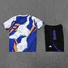 2025/2026 Real Madrid Pre-Match Training Blue White Shirt+Shorts 1:1 Thai Quality