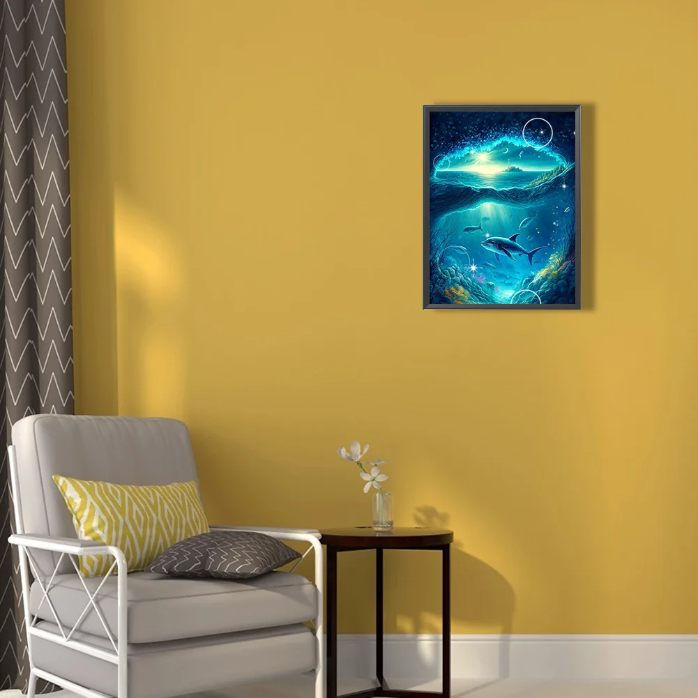 Full Round Diamond Painting 30*40cm - Deep Sea Dolphin
