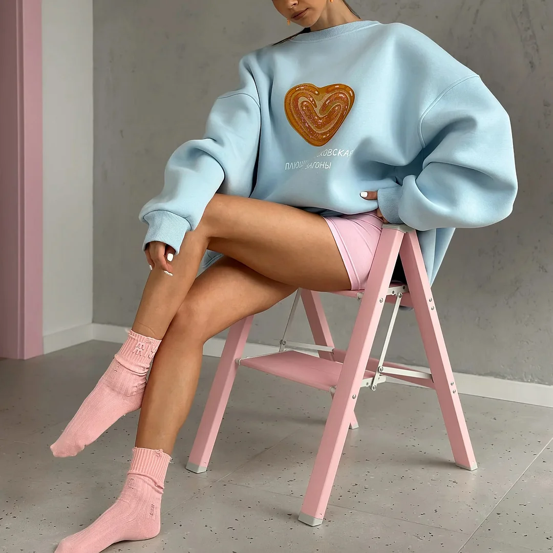 Women's Loose And Comfortable Donut Print Sweatshirt