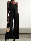 Casual Simple Wide Leg Jumpsuits