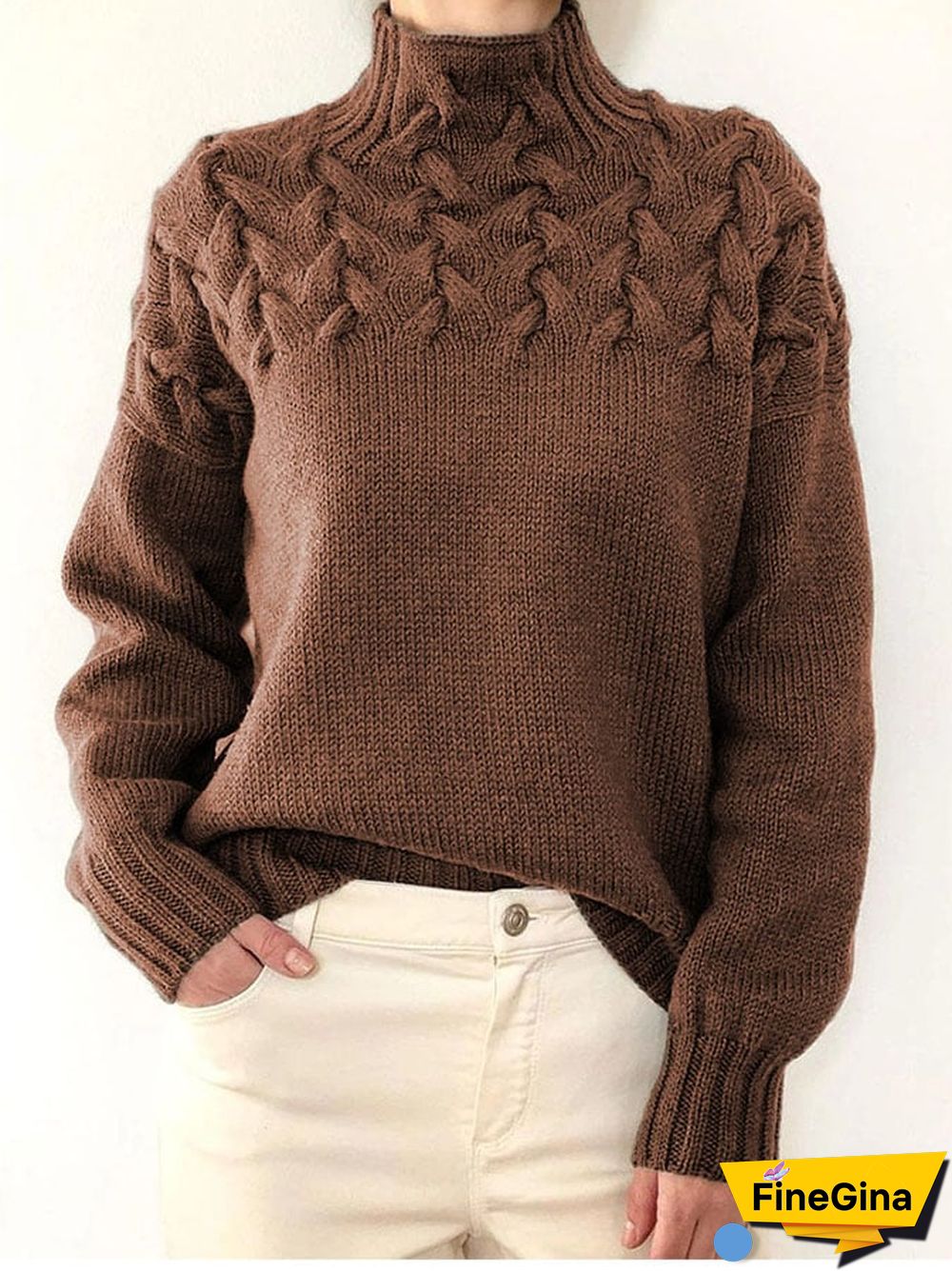 Casual Turtleneck Long Sleeve Sweater