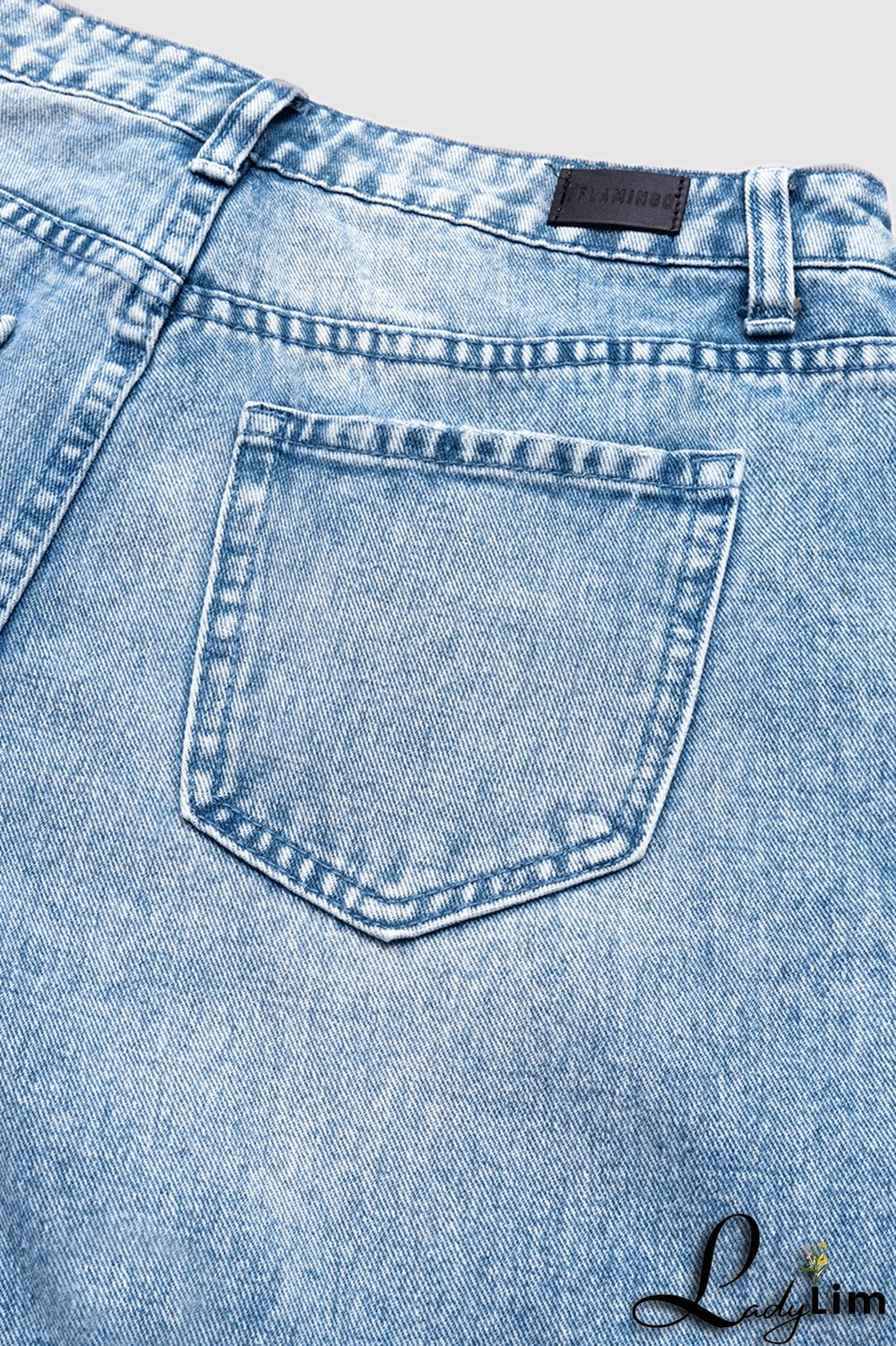 Ripped Low Waist Slant Pocket Straight Leg Jeans