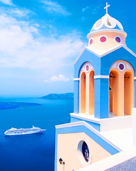 

Santorini Landscape – Paint By Numbers - 40*50CM, 501 Original
