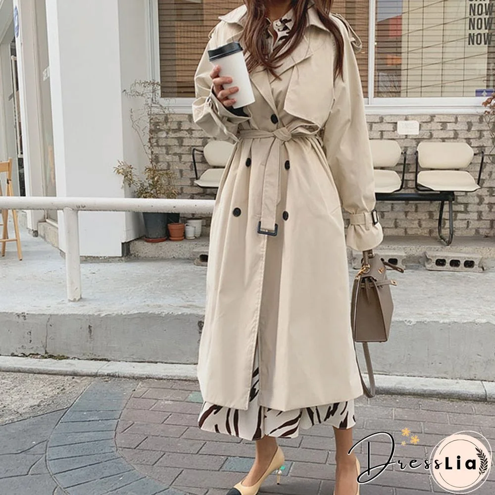 Russian Style Women‘S Long Trench Coats Top Quality Oversized 100% Cotton Overcoats Loose Windbreaker Abrigos Mujer