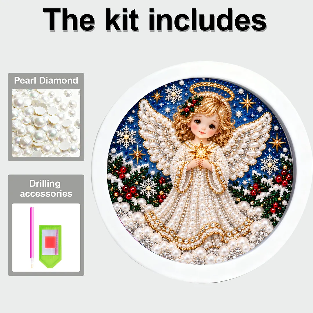 Framed Pearl Painting Kit Christmas Ornament Style 7.87x7.87in