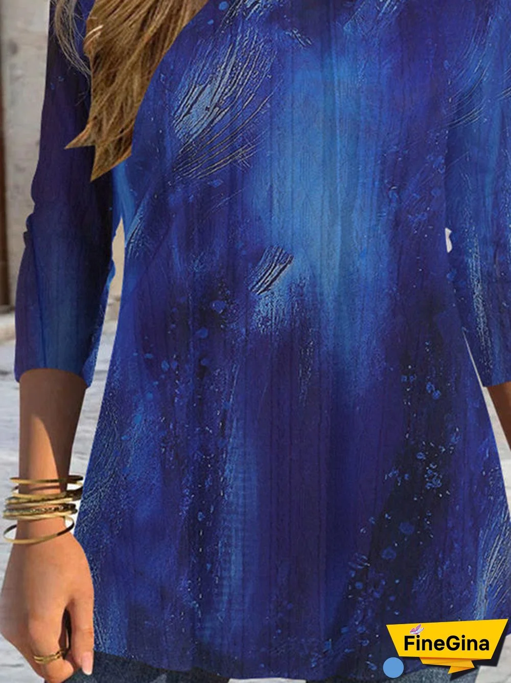 Women Long Sleeve Scoop Neck Printed Graphic Tops