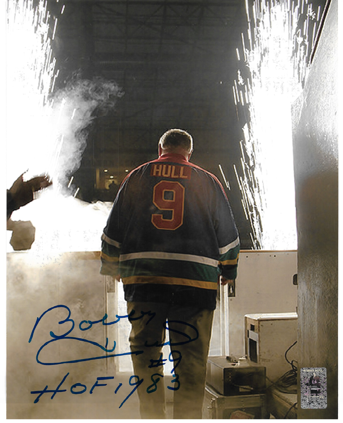 Autographed Chicago Blackhawks Bobby Hull 8x10 Signed Hockey Photo Poster painting B H Hologram