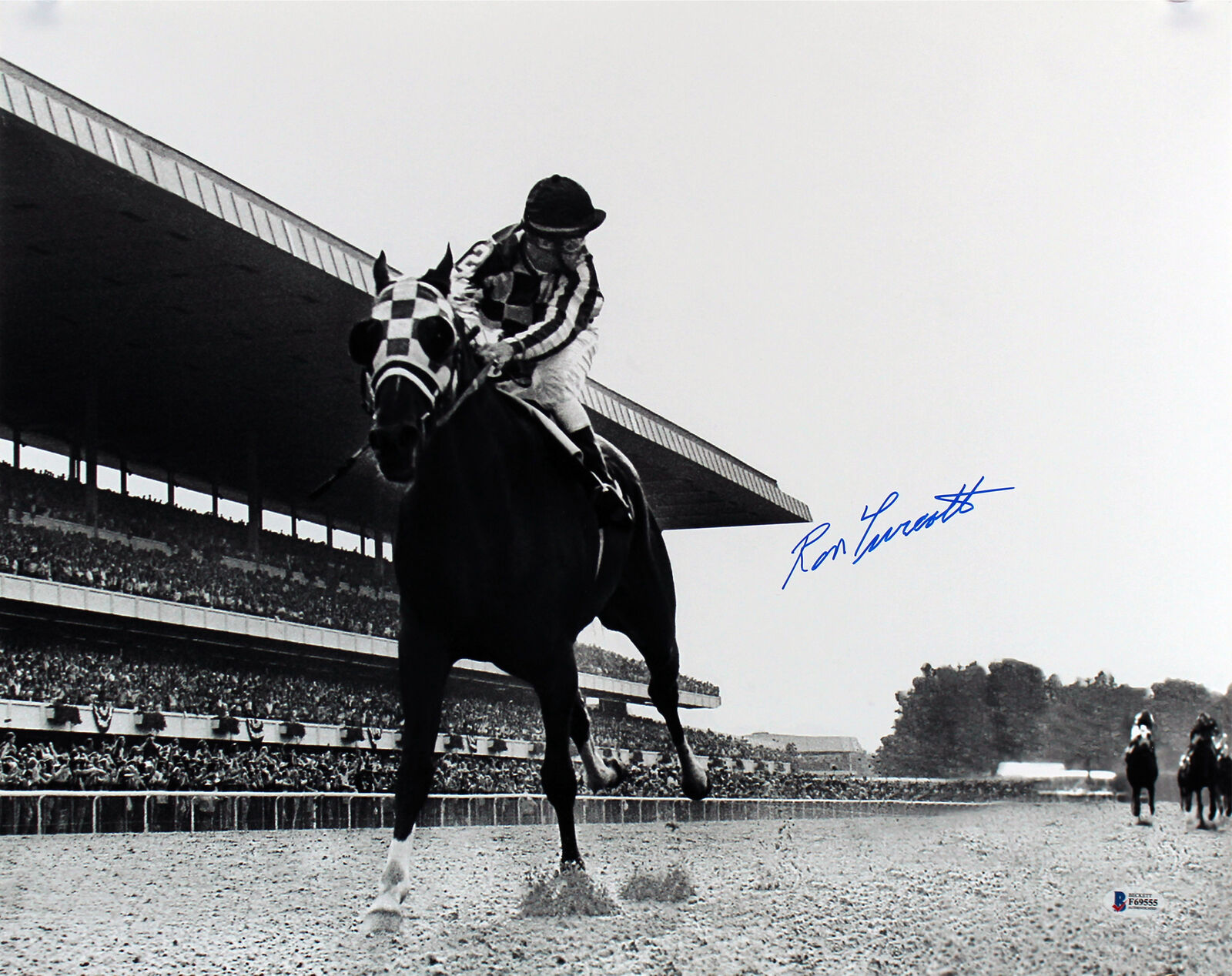 Ron Turcotte Authentic Signed 16x20 B&W Belmont Stakes Photo Poster painting BAS #F69555