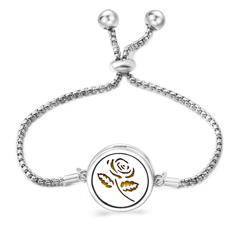Fashion Angel Wings Aromatherapy Pendant Bracelet Essential Oil Diffuser Stainless Steel Bracelet Adjustable Women Simple
