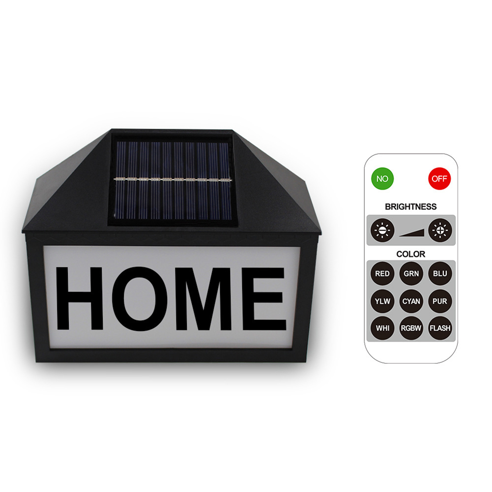 

LED Solar Wall Light Colorful Doorplate Remote Garden Numbers Sign Lamps, 501 Original