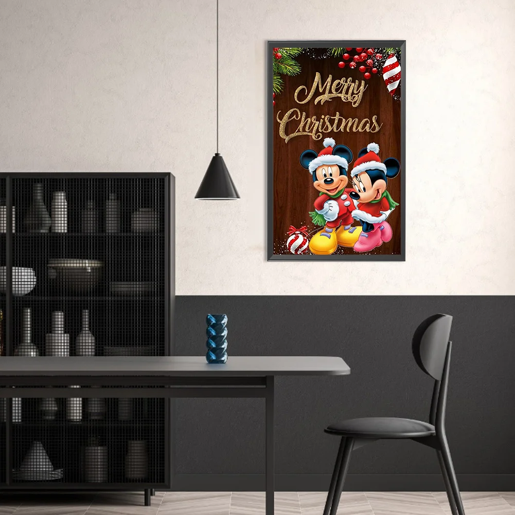 Full Round Diamond Painting 30*50cm - Mickey Mouse At Christmas